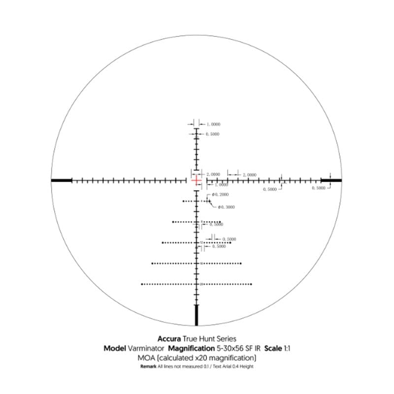 Accura A60 Illuminated Reticle subtensions
