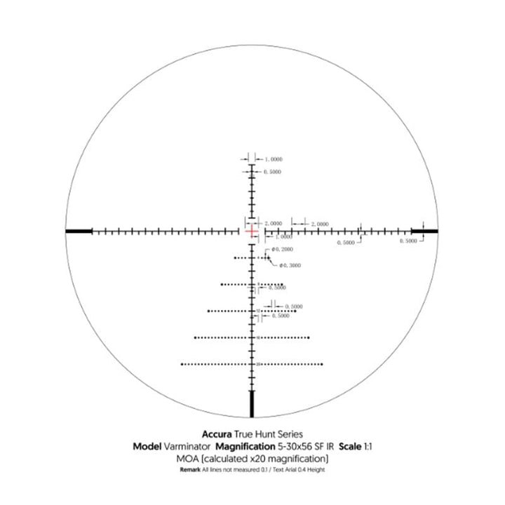 Accura A60 Illuminated Reticle subtensions