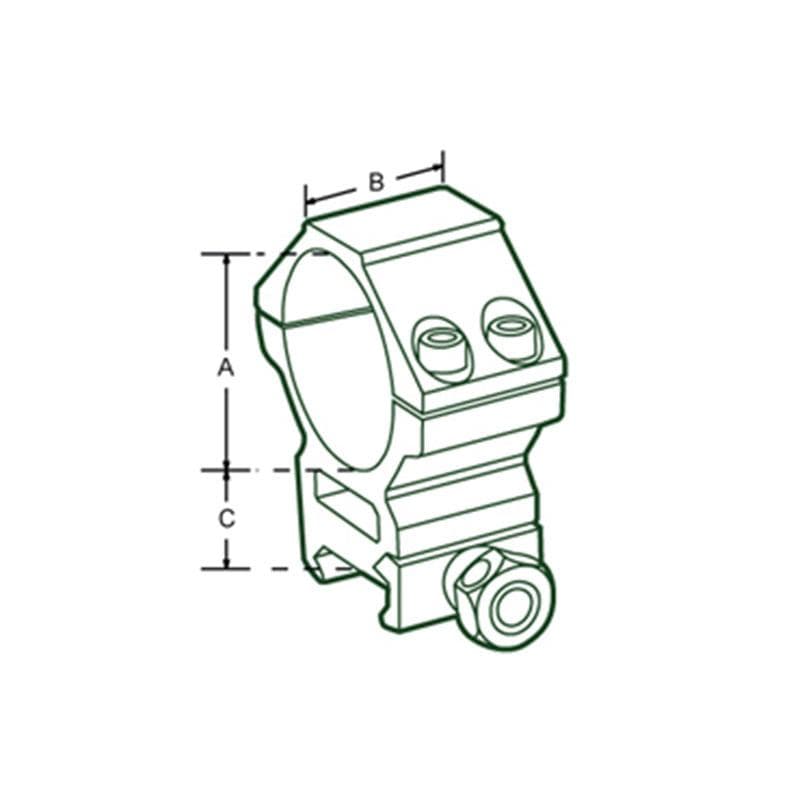 Leapers UTG Accushot 1” Weaver Riflescope Rings - Dimensions