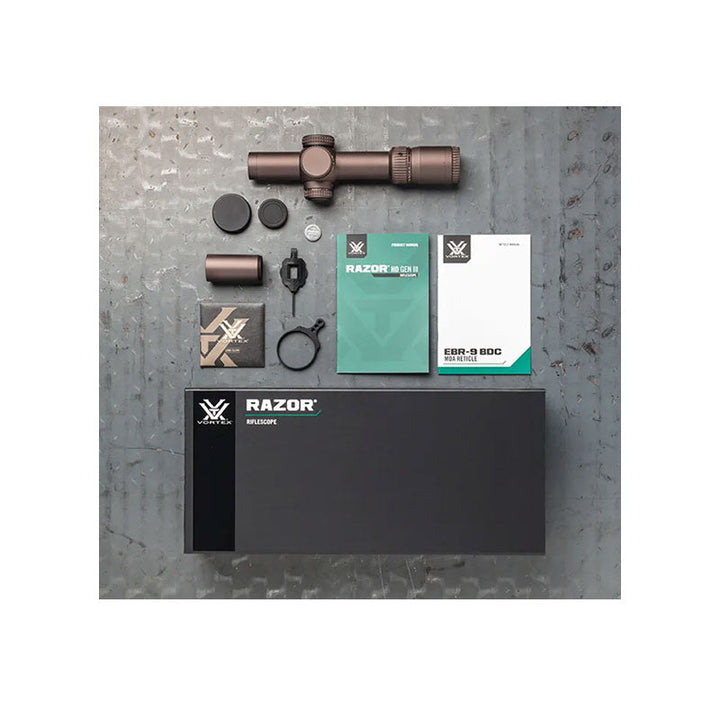 Vortex Razor HD Gen III 1-10x24 Riflescope (EBR 9 MOA or MRAD) in the box