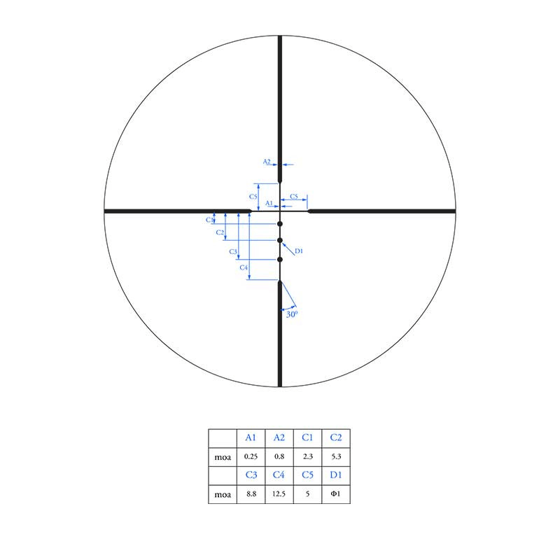 Athlon Neos 3-9x40 SFP Riflescope BDC 22 Rimfire Reticle subtensions