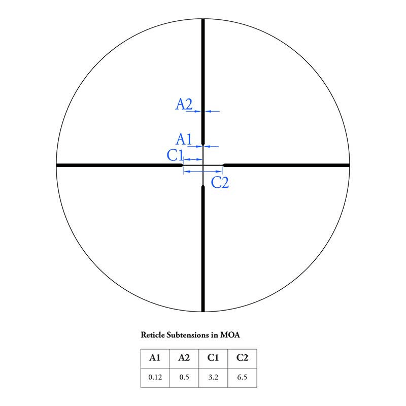 Athlon Neos 6-18x44 SFP SF Riflescope Centre X Reticle subtensions