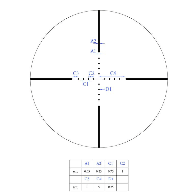 Athlon Talos 4-16x40 SFP SF Riflescope Mil-Dot Reticle Subtensions