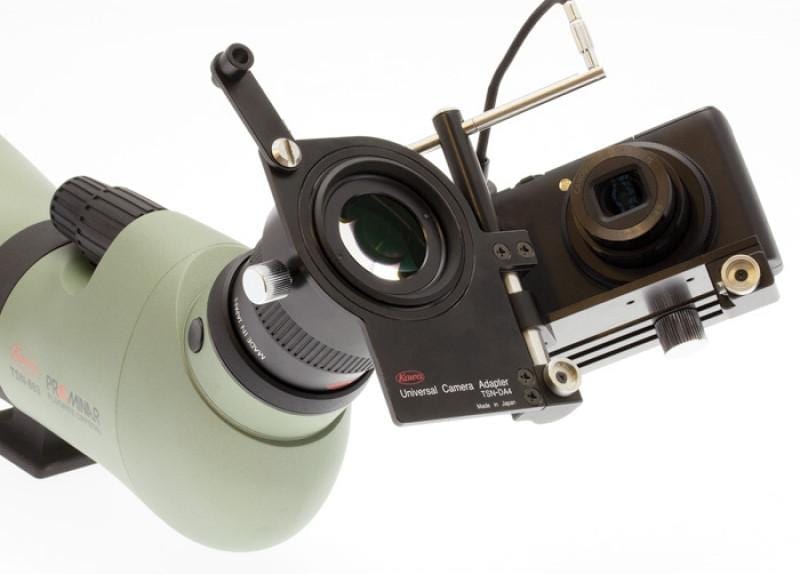 Kowa TSN-DA4 Universal Compact Camera Adapter for Digiscoping with connected camera moved