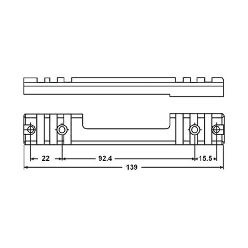 Leapers UTG Steel Picatinny Mount for Remington 700 - Dimensions SA