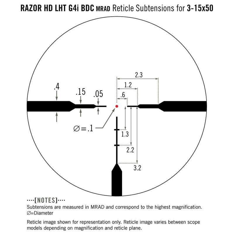 Vortex Razor Reticules Vortex Razor HD LHT 3-15x50 Riflescope (G4i BDC Reticle) – ScopeUout AU