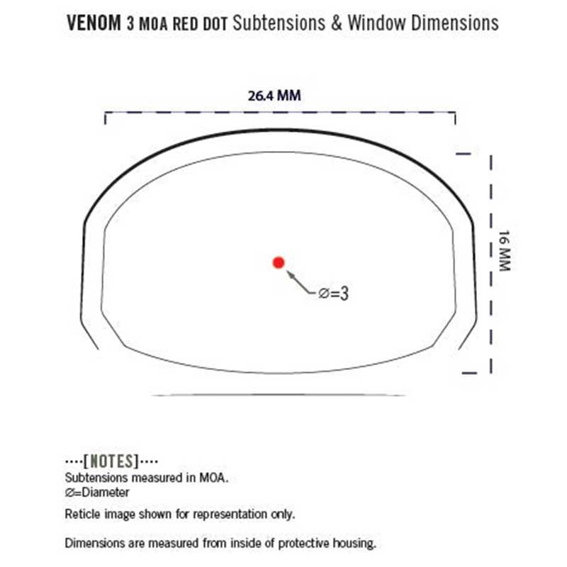 Vortex Venom 3 MOA Red Dot Sight subtensions